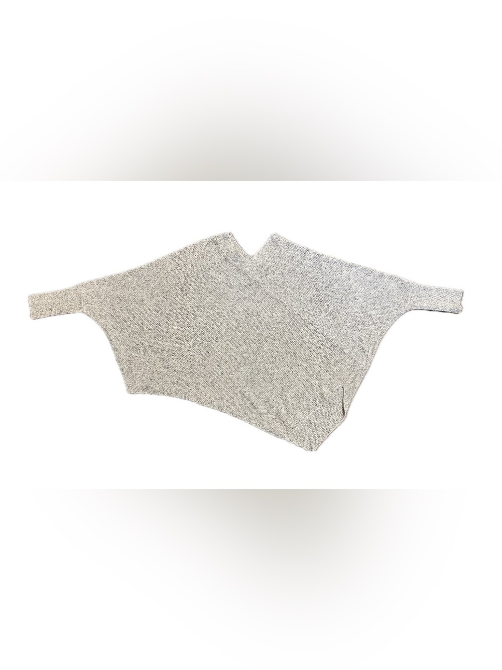 Lou & Grey Relaxed V-Neck Sweater Poncho in Heather Gray M Medium - Picture 10 of 10